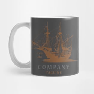 Classic illustrative sailing ship logo Mug